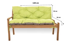Coussin pour banc de jardin 120x50x50cm, coussin de banc de jardin Citron vert coussin de banc extérieur, coussin de balançoire