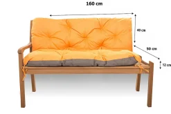 Coussin pour banc de jardin 160x50x40cm coussin de banc de jardin Orange coussin de balançoire coussin de banc extérieur
