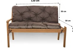 Coussin pour banc de jardin 120x50x50cm, coussin de banc de jardin Marron coussin de banc extérieur, coussin de balançoire