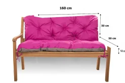 Coussin pour banc de jardin 160x50x50cm coussin de banc de jardin 3 places Rosa coussin de balançoire coussin de banc extérieur