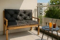 Coussin pour banc de jardin 150x50x40cm coussin de banc de jardin Noir coussin de balançoire coussin de banc extérieur