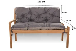 Coussin pour banc de jardin 160x50x50cm coussin de banc de jardin 3 places Anthracite coussin de balançoire coussin banc extérieur