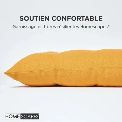 Coussin pour banc de jardin 3 places, jaune moutarde - HOMESCAPES