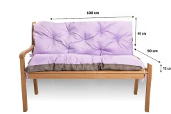 Coussin pour banc de jardin 100x50x40cm, coussin de banc de jardin Violet, coussin de balançoire extérieur, coussin de jardin