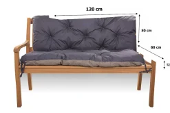Coussin pour banc de jardin 120x60x50cm, coussin de banc de jardin Bleu coussin de banc extérieur, coussin de balançoire