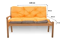 Coussin pour banc de jardin 120x60x50cm, coussin de banc de jardin Orange coussin de banc extérieur, coussin de balançoire
