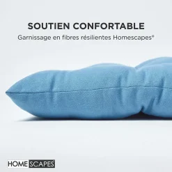 Coussin pour banc de jardin 2 places, bleu foncé - HOMESCAPES