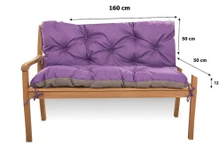 Coussin pour banc de jardin 160x50x50cm coussin de banc de jardin 3 places Violet coussin de balançoire coussin de banc extérieur