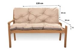 Coussin pour banc de jardin 120x50x50cm, coussin de banc de jardin Beige coussin de banc extérieur, coussin de balançoire