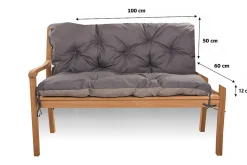 Coussin pour banc de jardin 100x60x50cm, coussin de banc de jardin Anthracite coussin de balançoire extérieur, coussin de jardin