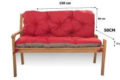 Coussin pour banc de jardin 150x50x50cm coussin de banc de jardin Rouge coussin de balançoire coussin de banc extérieur