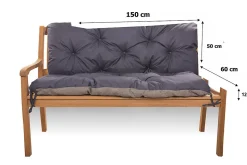 Coussin pour banc de jardin 150x60x50cm coussin de banc de jardin Bleu coussin de balançoire coussin de banc extérieur