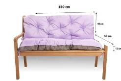 Coussin pour banc de jardin 150x50x40cm coussin de banc de jardin Violet coussin de balançoire coussin de banc extérieur