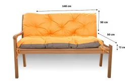 Coussin pour banc de jardin 140x50x50cm coussin de banc de jardin Orange coussin de balançoire coussin de banc extérieur