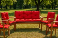 Coussin pour banc de jardin 120x60x50cm, coussin de banc de jardin Rouge coussin de banc extérieur, coussin de balançoire