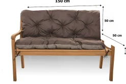 Coussin pour banc de jardin 150x50x50cm coussin de banc de jardin Marron coussin de balançoire coussin de banc extérieur