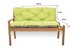 Coussin pour banc de jardin 100x50x40cm, coussin de banc de jardin Citron vert, coussin de balançoire extérieur, coussin de jardin