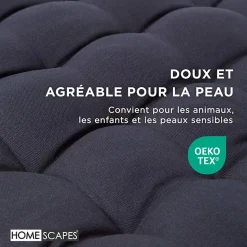 Coussin pour banc de jardin 3 places, noir - HOMESCAPES