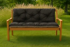 Coussin pour banc de jardin 170x60x50cm coussin de banc de jardin 3 places Noir coussin de balançoire coussin de banc extérieur