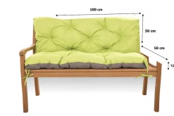 Coussin pour banc de jardin 100x50x50cm, coussin de banc de jardin Citron vert, coussin de balançoire extérieur, coussin de jardin