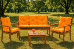 Coussin pour banc de jardin 120x50x50cm, coussin de banc de jardin Orange coussin de banc extérieur, coussin de balançoire