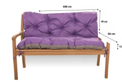 Coussin pour banc de jardin 100x50x40cm, coussin de banc de jardin Violet, coussin de balançoire extérieur, coussin de jardin