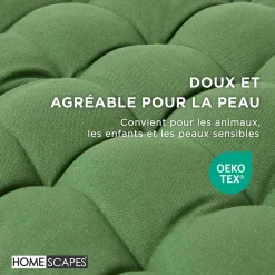 Coussin pour banc de jardin 3 places, vert foncé - HOMESCAPES