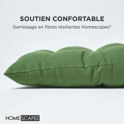 Coussin pour banc de jardin 3 places, vert foncé - HOMESCAPES