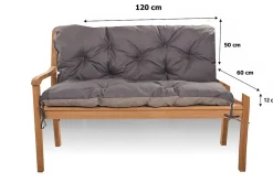 Coussin pour banc de jardin 120x60x50cm, coussin de banc de jardin Anthracite coussin de banc extérieur, coussin de balançoire