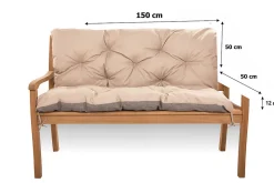 Coussin pour banc de jardin 150x50x50cm coussin de banc de jardin Beige coussin de balançoire coussin de banc extérieur