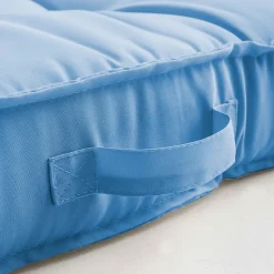 Coussin pour palette matelassé bleu 120 x 80cm Oviala