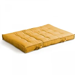 Coussin pour palette matelassé jaune 120 x 80cm Oviala
