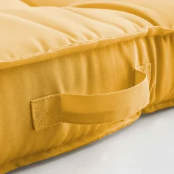 Coussin pour palette matelassé jaune 120 x 80cm Oviala