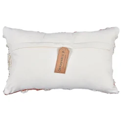 Coussin rectangle Deko & Co macramé beige et terracotta L.50 x l.30 cm