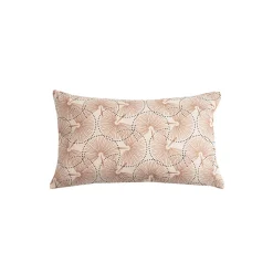 Coussin rectangle Osaka imprimé beige et rose L.50 x l.30cm Deco&co