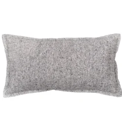 Coussin rectangulaire en coton brossé (40x90 cm - Gris)