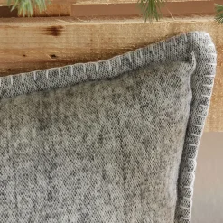 Coussin rectangulaire en coton brossé (40x90 cm - Gris)