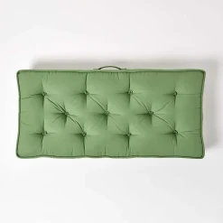 Coussin rehausseur pour canapé en coton, vert foncé - HOMESCAPES