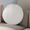Coussin rond effet laine bouclée Pehme blanc écru Ø45cm GoodHome