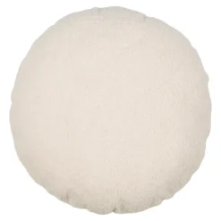 Coussin rond effet laine bouclée Pehme blanc écru Ø45cm GoodHome