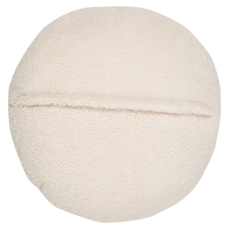 Coussin rond effet laine bouclée Pehme blanc écru Ø45cm GoodHome