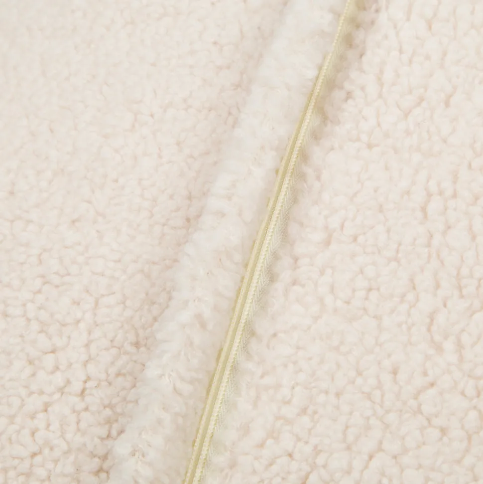 Coussin rond effet laine bouclée Pehme blanc écru Ø45cm GoodHome