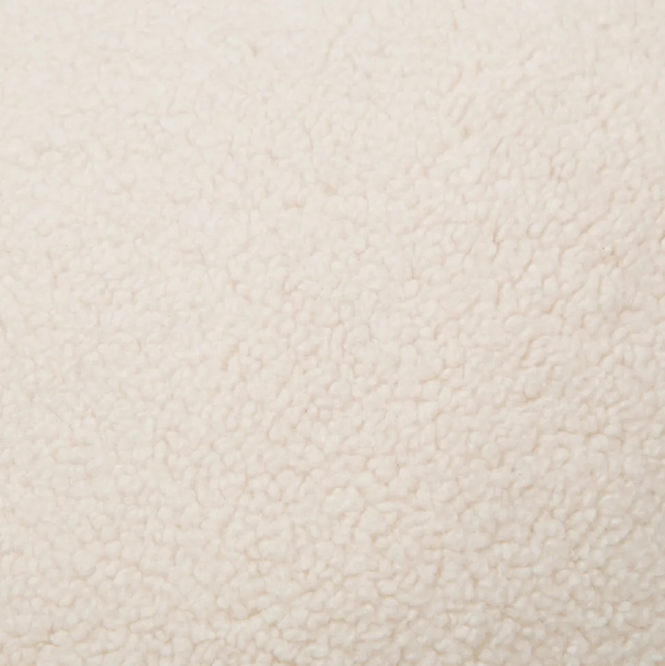 Coussin rond effet laine bouclée Pehme blanc écru Ø45cm GoodHome