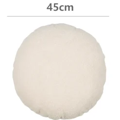 Coussin rond effet laine bouclée Pehme blanc écru Ø45cm GoodHome
