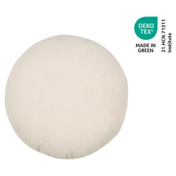 Coussin rond effet laine bouclée Pehme blanc écru Ø45cm GoodHome