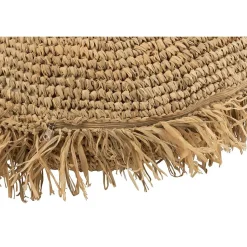 Coussin rond en raphia naturel D62cm - Coussin d'extérieur