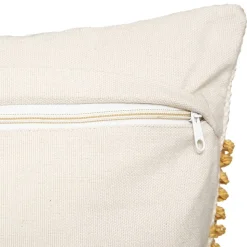 Coussin R.O.W. - plastique recyclé - jaune ocre 45x45 cm - Atmosphera