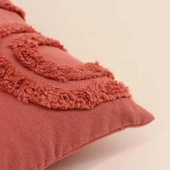Coussin terracotta en relief 40x40cm