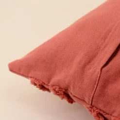 Coussin terracotta en relief 40x40cm