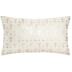 Coussin "Tropique" - velours - ivoire - 30x50 cm - Atmosphera